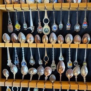 Decorative Silver Spoon Collection Display